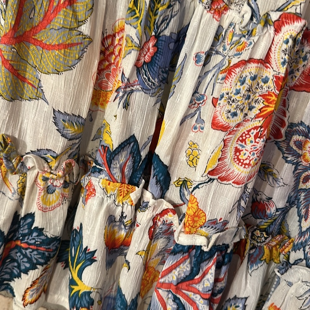 Cynthia Rowley Ruffled Pull On Skirt Size Large 100% Rayon - Picture 8 of 11